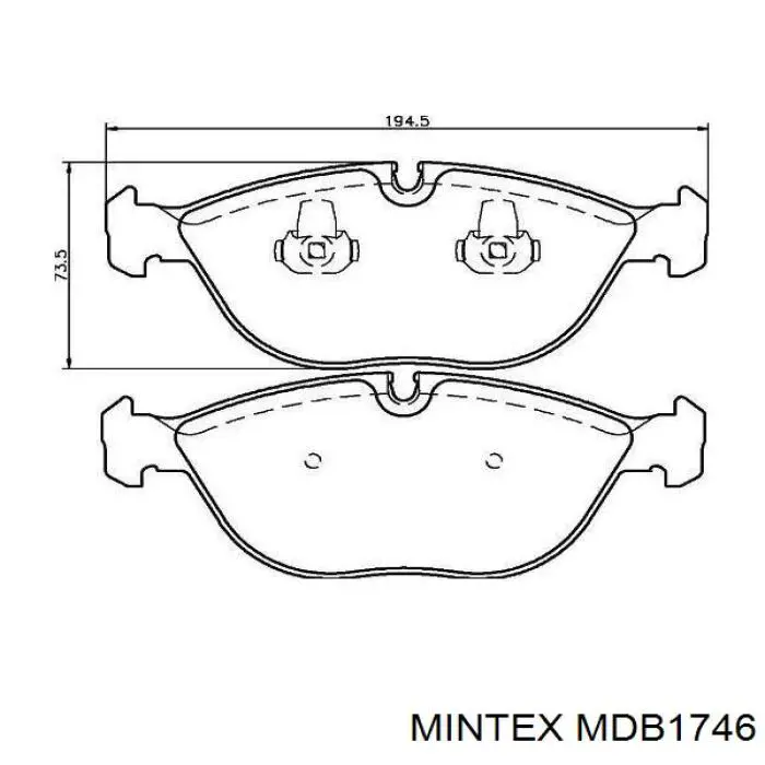 MDB1746 Mintex колодки тормозные передние дисковые