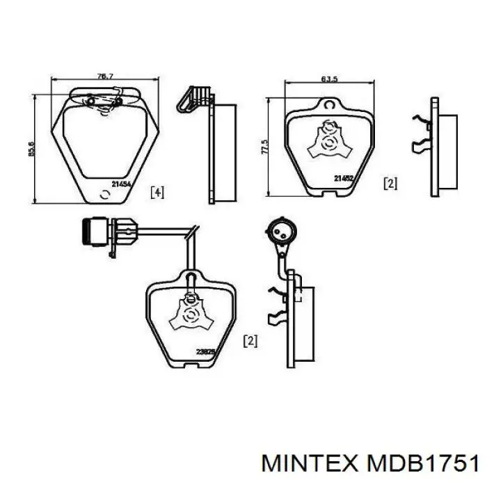 MDB1751 Mintex колодки тормозные передние дисковые