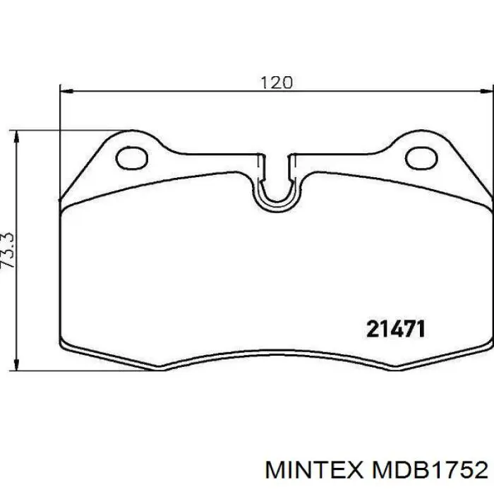 Передние тормозные колодки MDB1752 Mintex