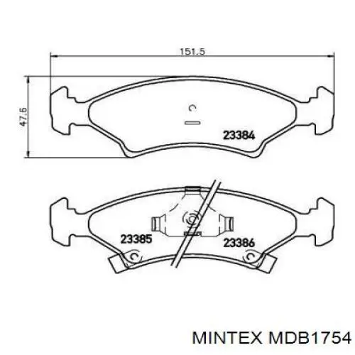 MDB1754 Mintex колодки тормозные передние дисковые