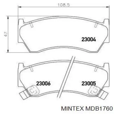 MDB1760 Mintex колодки тормозные передние дисковые