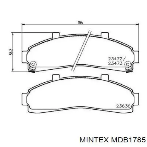 MDB1785 Mintex передние тормозные колодки