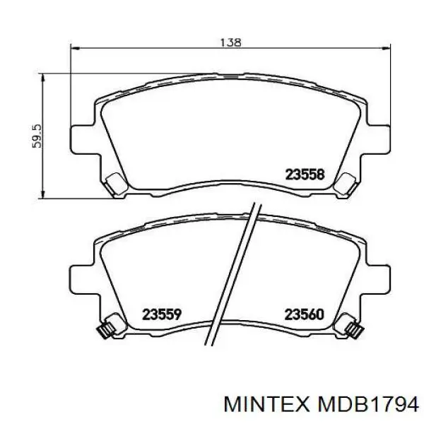MDB1794 Mintex колодки тормозные передние дисковые
