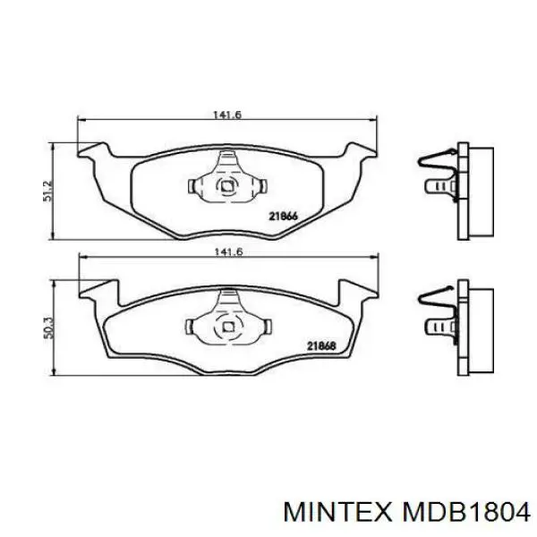 MDB1804 Mintex Колодки передние