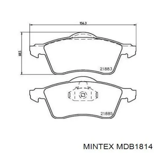 MDB1814 Mintex колодки тормозные передние дисковые