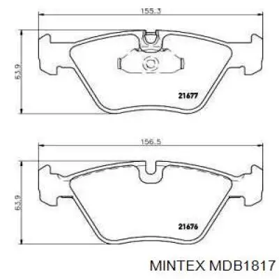 MDB1817 Mintex колодки тормозные передние дисковые