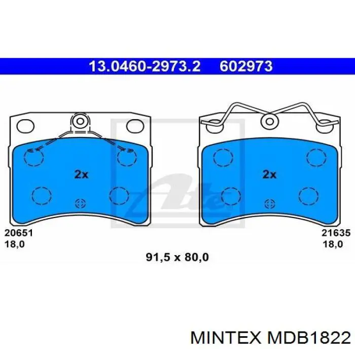 MDB1822 Mintex передние тормозные колодки