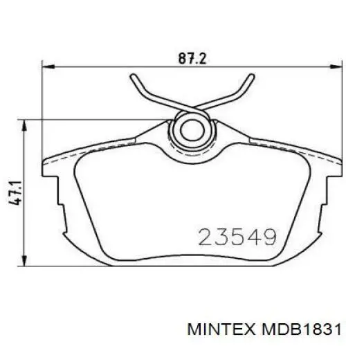 Колодки тормозные задние дисковые MINTEX MDB1831