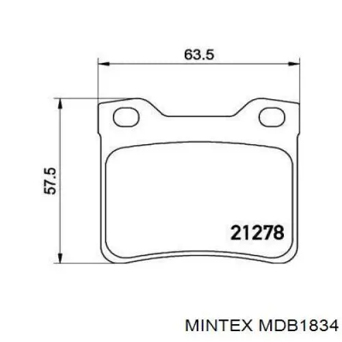 Задние тормозные колодки MDB1834 Mintex