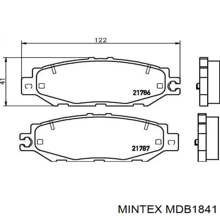 Задние тормозные колодки MDB1841 Mintex