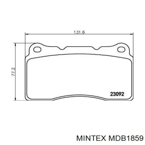 MDB1859 Mintex колодки тормозные передние дисковые
