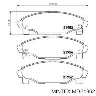 MDB1862 Mintex колодки тормозные передние дисковые