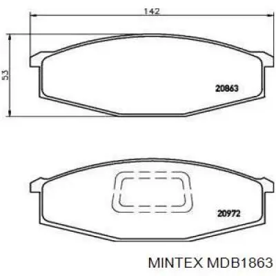 MDB1863 Mintex передние тормозные колодки