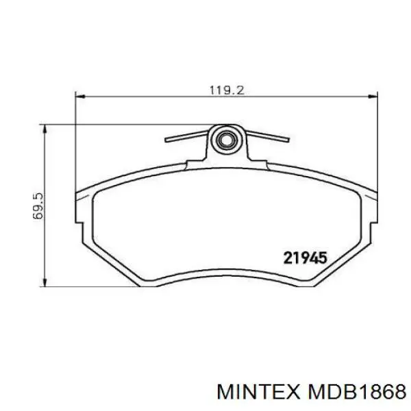 MDB1868 Mintex колодки тормозные передние дисковые