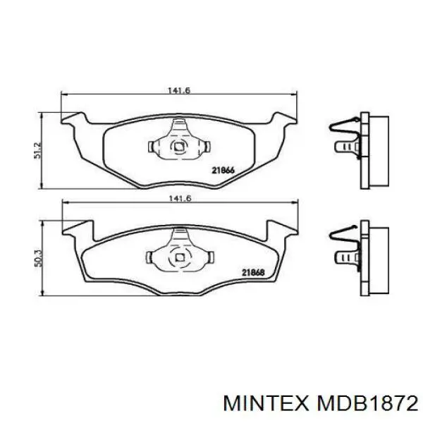 MDB1872 Mintex колодки тормозные передние дисковые