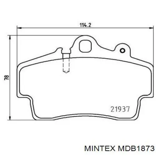 Передние тормозные колодки MDB1873 Mintex