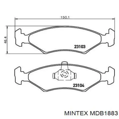MDB1883 Mintex передние тормозные колодки