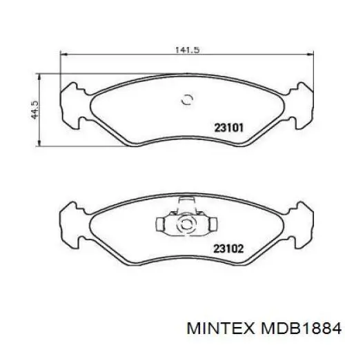 MDB1884 Mintex колодки тормозные передние дисковые
