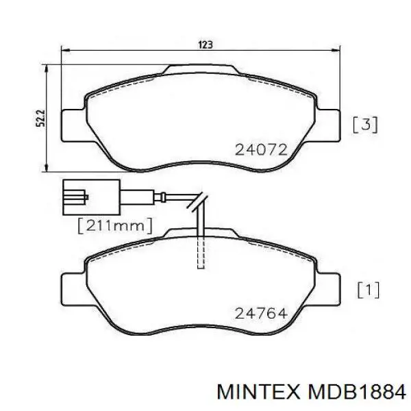 Колодки Mintex MDB1884 цена, от 15.10 USD