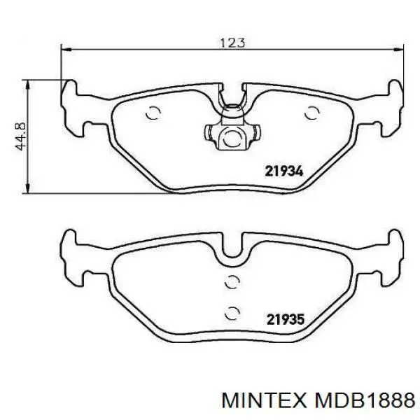 MDB1888 Mintex колодки тормозные задние дисковые