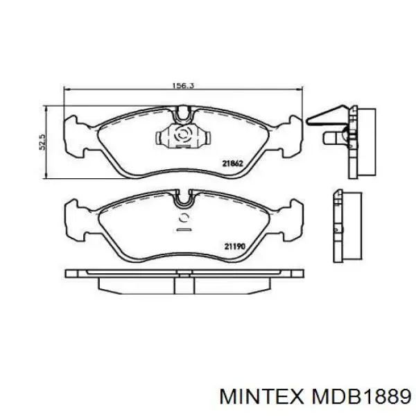 MDB1889 Mintex колодки тормозные передние дисковые