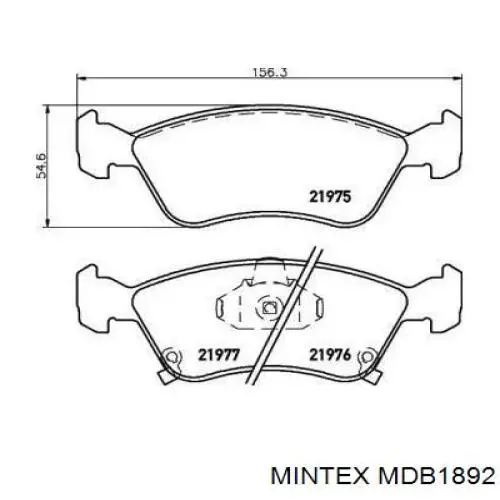 MDB1892 Mintex колодки тормозные передние дисковые