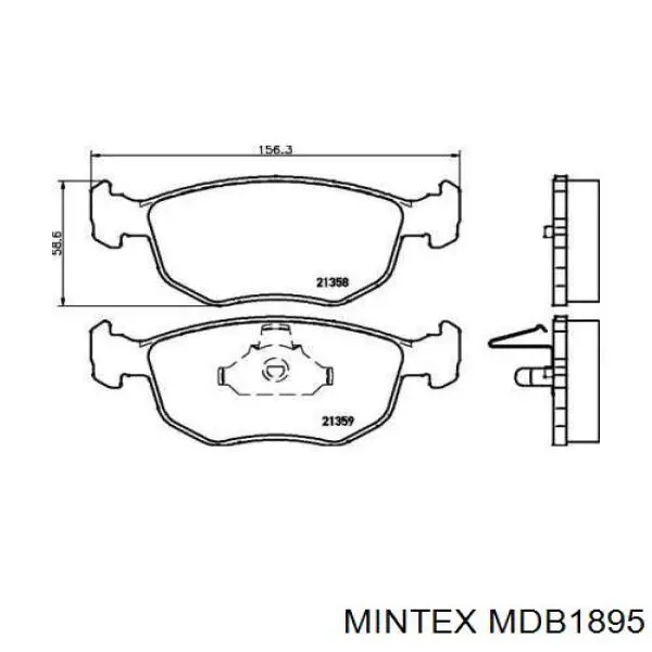 MDB1895 Mintex колодки тормозные передние дисковые
