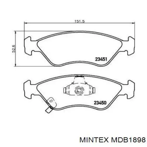 MDB1898 Mintex передние тормозные колодки