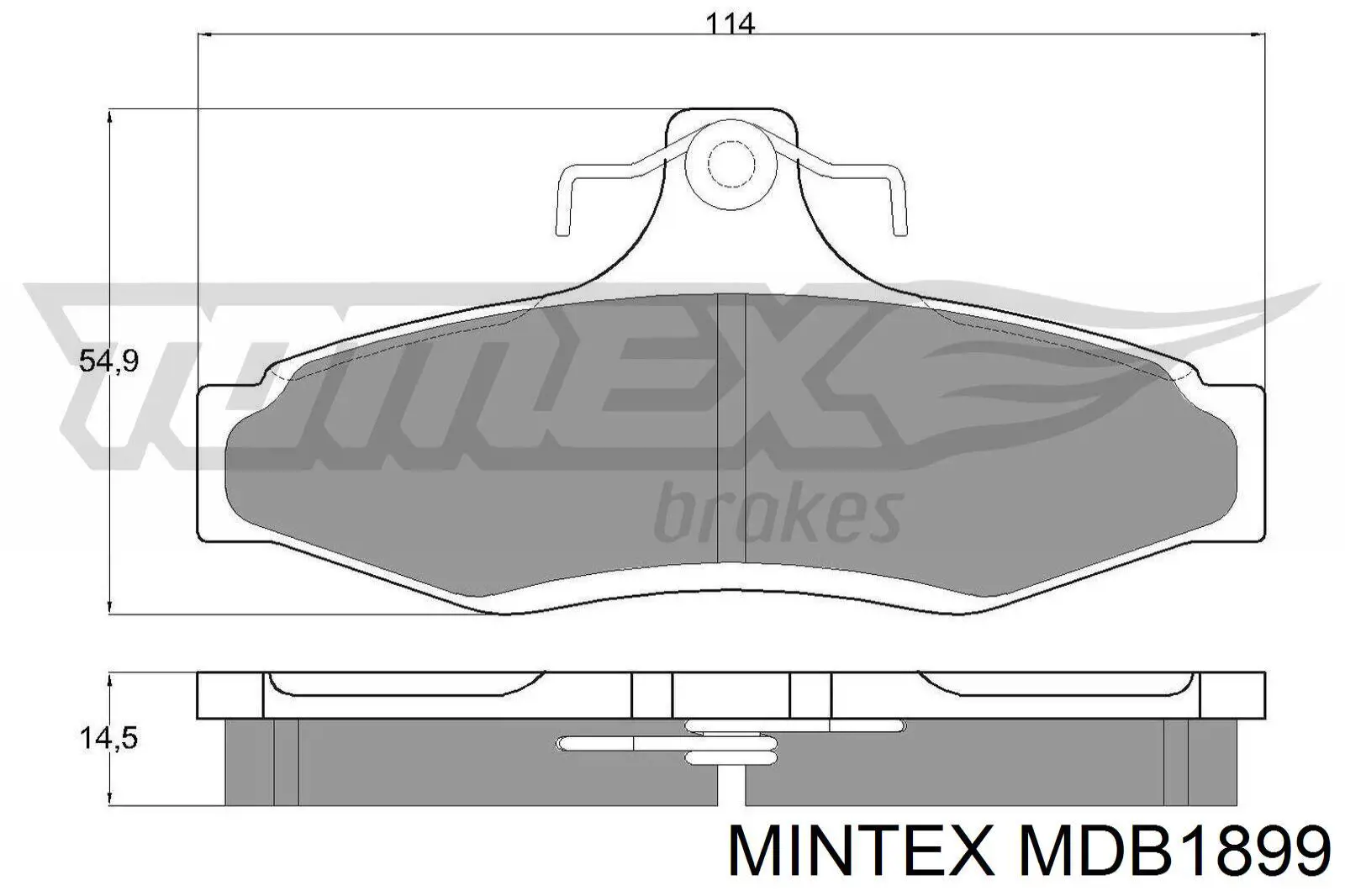MDB1899 Mintex колодки тормозные задние дисковые