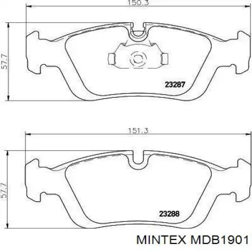 MDB1901 Mintex колодки тормозные передние дисковые