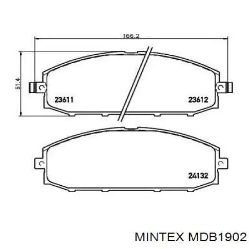 MDB1902 Mintex колодки тормозные передние дисковые