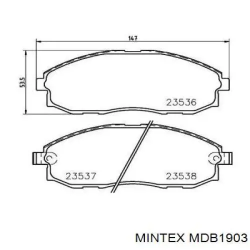 MDB1903 Mintex Колодки передние