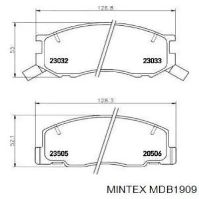 MDB1909 Mintex передние тормозные колодки