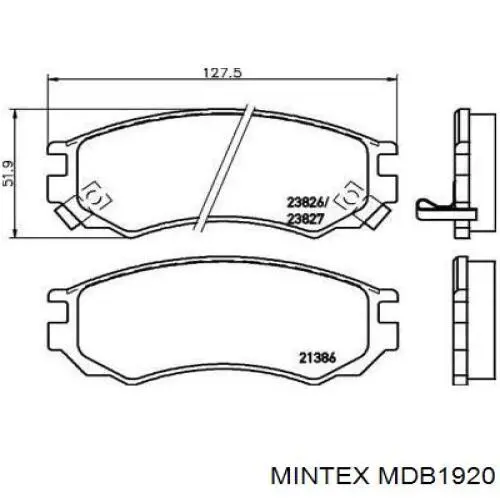 Передние тормозные колодки MDB1920 Mintex