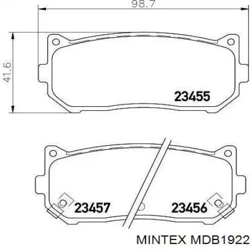 Колодки тормозные задние дисковые MINTEX MDB1922