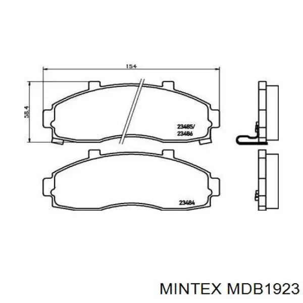 Передние тормозные колодки MDB1923 Mintex