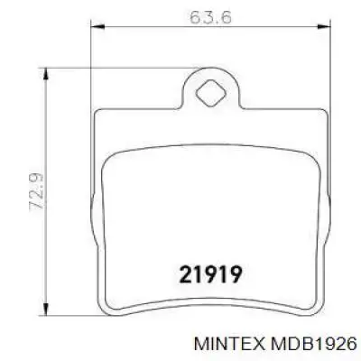 MDB1926 Mintex колодки тормозные задние дисковые