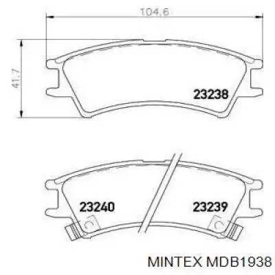 Передние тормозные колодки MDB1938 Mintex