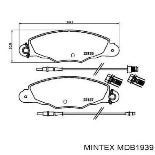 MDB1939 Mintex передние тормозные колодки