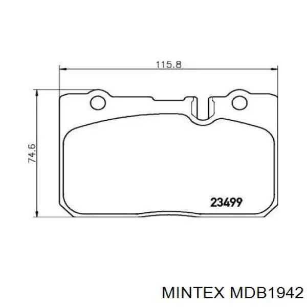 Передние тормозные колодки MDB1942 Mintex