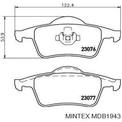 MDB1943 Mintex задние тормозные колодки