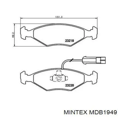 MDB1949 Mintex колодки тормозные передние дисковые