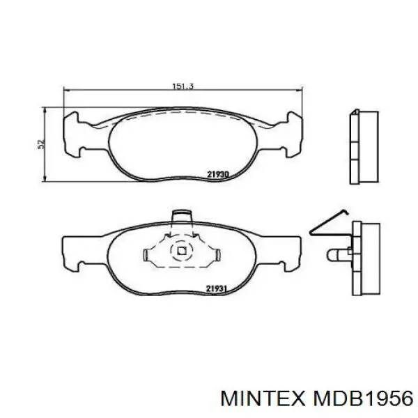 Передние тормозные колодки MDB1956 Mintex