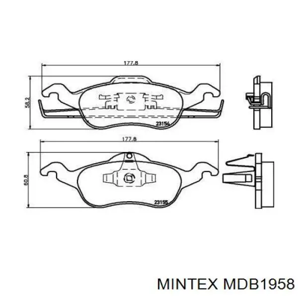 MDB1958 Mintex Колодки передние