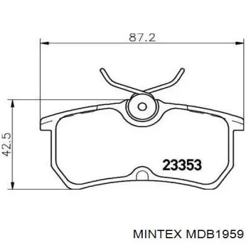MDB1959 Mintex колодки тормозные задние дисковые