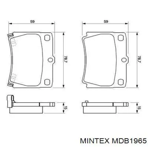 MDB1965 Mintex колодки тормозные задние дисковые