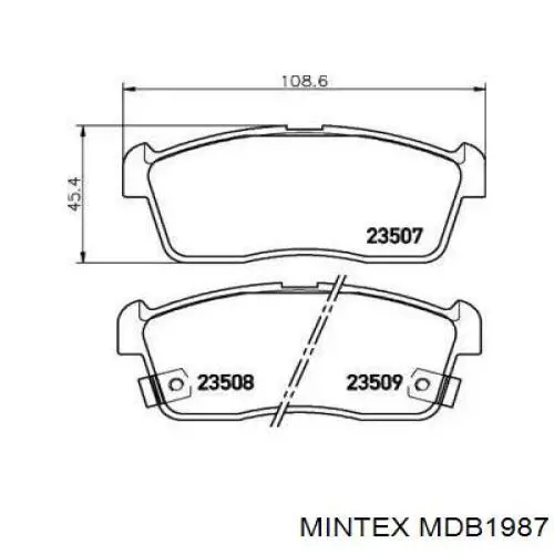 MDB1987 Mintex колодки тормозные передние дисковые