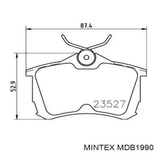 Задние тормозные колодки MDB1990 Mintex