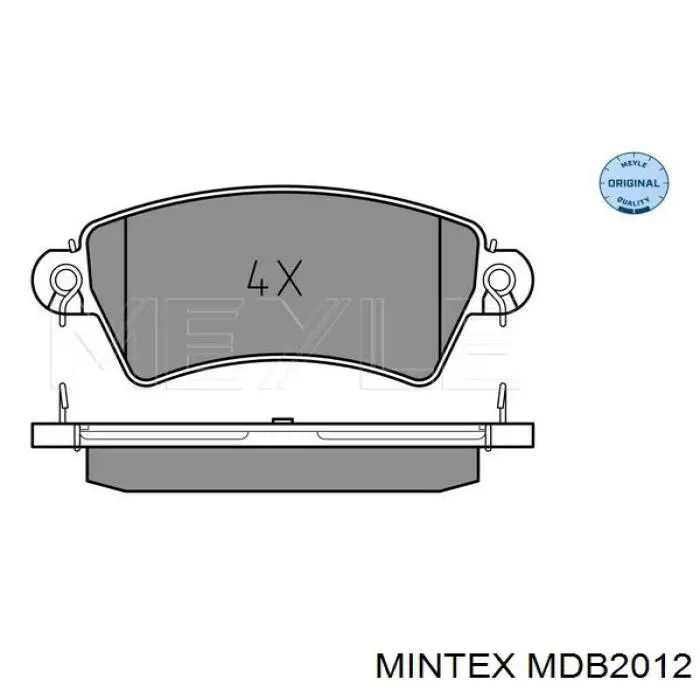 Передние тормозные колодки MDB2012 Mintex