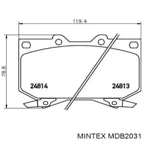 Передние тормозные колодки MDB2031 Mintex